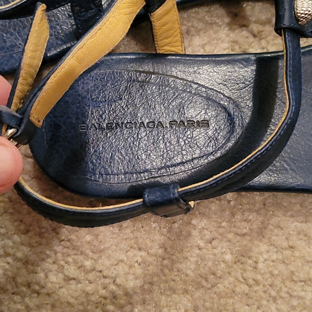 Balenciaga Navy silver stud sandal 40 - Picture 6 of 9